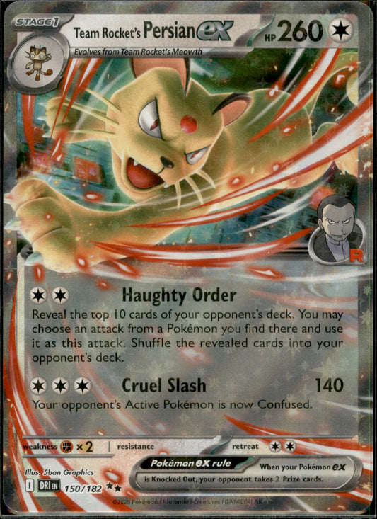 Team Rocket's Persian ex Double Rare SV10: Destined Rivals 150/182 NM