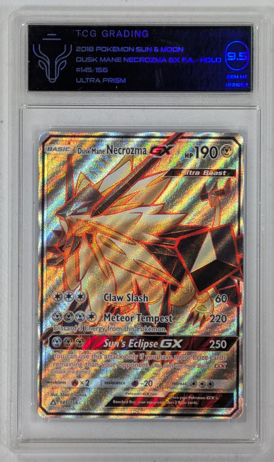 Dusk Mane Necrozma GX (Full Art) TCG 9.5 - SM Ultra Prism 145/156 NM