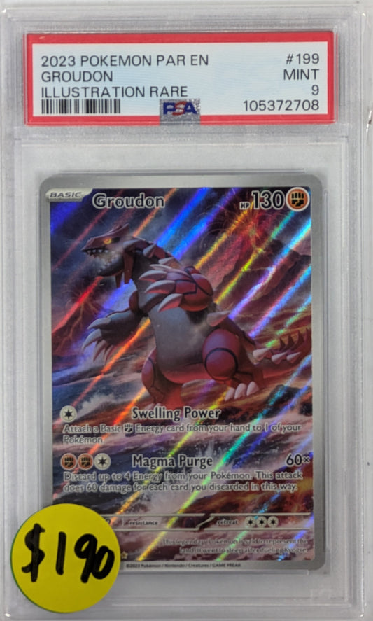 Groudon - Illustration Rare SV04: Paradox Rift 199/182 PSA 9